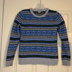 Janie and Jack Boys Fair Isle Crewneck Sweater size 7